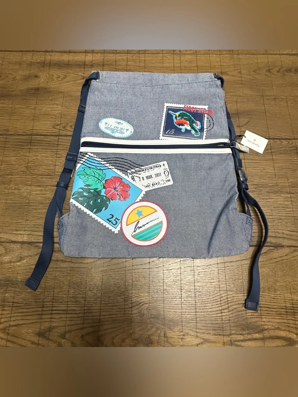 Vera Bradley Beach Backsack Postage Stamp Rare NWT